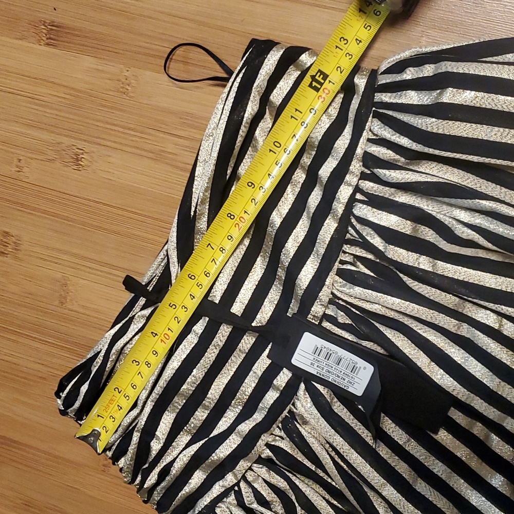 Nwt Pinko black and gold metallic stripe skirt sz  36 - Picture 6 of 9